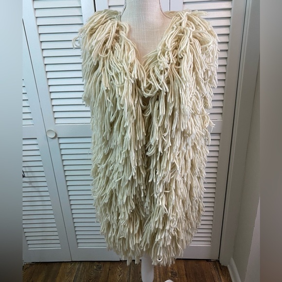 Elan size large string vest crochet boho hippy unique club stretch warm layer - Picture 2 of 14